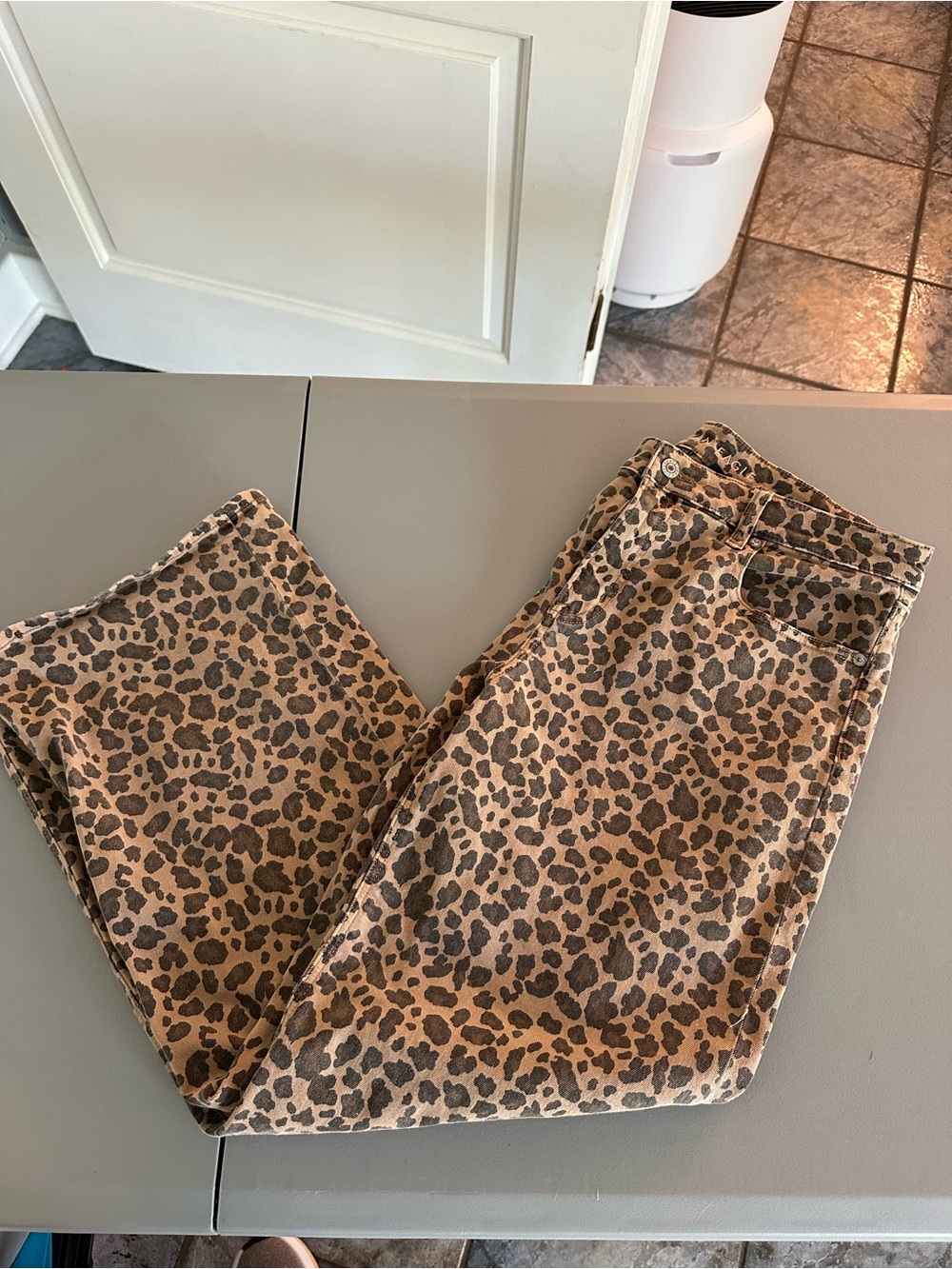 American Eagle Outfitters Leopard Print Jeans - Brown/Black